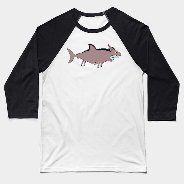 Shark Donkey Baseball T-Shirt by C.Note